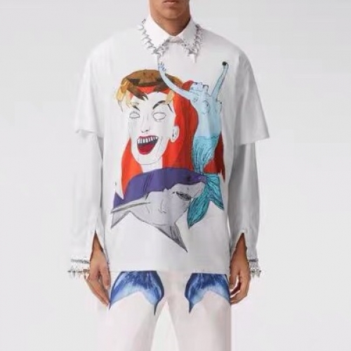 バーバリーユニセックスコットン半袖Tシャツr04160ホワイト