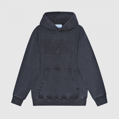 プラダメンズカジュアルコットンフーディa02429ブラック