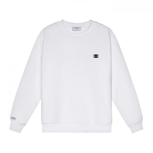 -シャネルユニセックスクルーネック長袖Tシャツl0800ホワイト