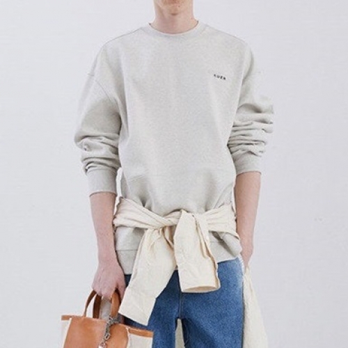 ユニセックスミニマル長袖Tシャツe0059(A1A3)グレー