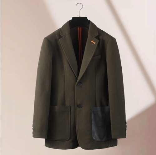 エルメスメンズビジネスウールスーツジャケットr0702カーキ
