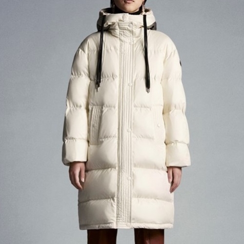 モンクレールレディースパッチモダンダウンロングパディングc02301ベージュ