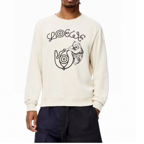 -ロエベメンズクルーネック長袖Tシャツe0506グレー