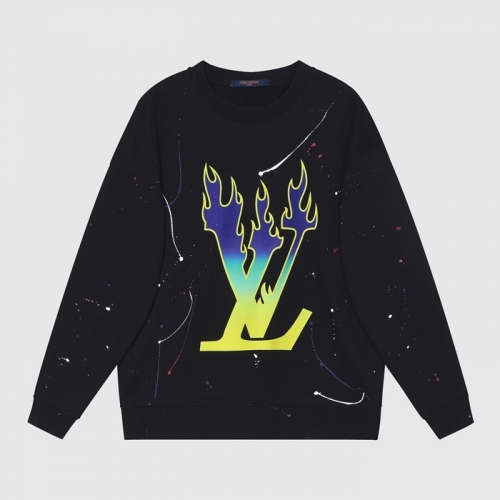 ルイヴィトンユニセックスカジュアルコットンスウェットシャツu03690ブラック