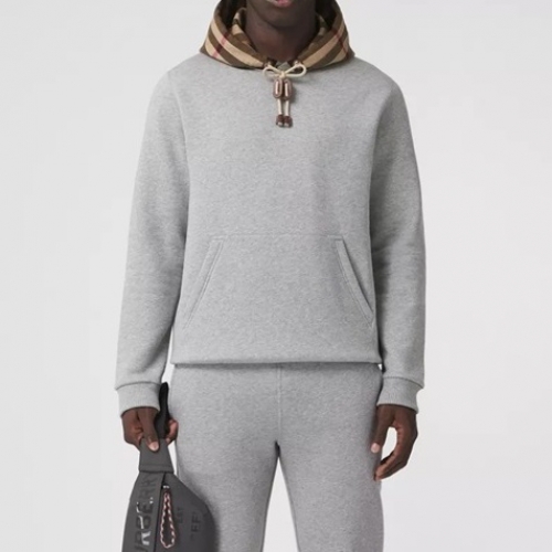 バーバリーメンズカジュアルコットンフーディr04162グレー