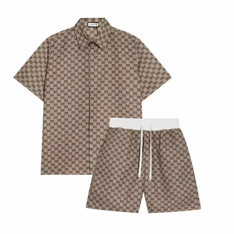 -グッチメンズクルーネックカジュアルコットントレーニングふくc0705カーキ