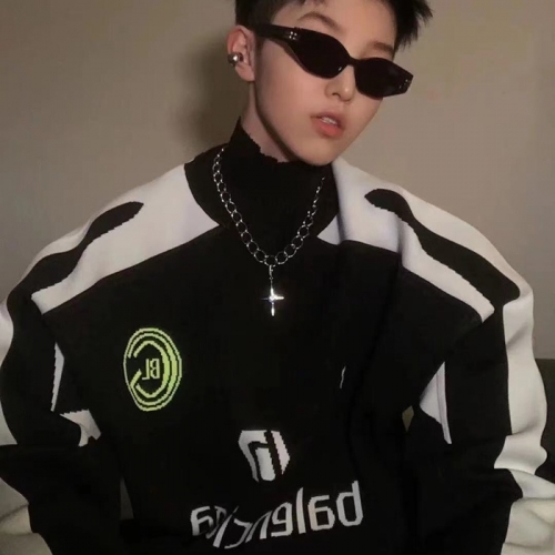 -バレンシアガメンズクルーネックセーターl01216ブラック