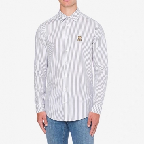 モスキーノユニセックスコットンシャツs0207ブルー