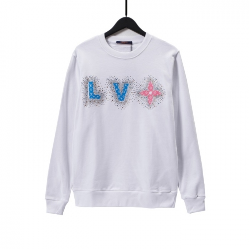 ルイヴィトンユニセックスカジュアルコットンスウェットシャツu03706ホワイト
