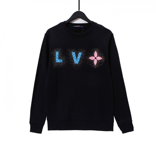 ルイヴィトンユニセックスカジュアルコットンスウェットシャツu03707ブラック