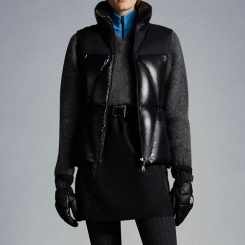 モンクレールレディースパッチモダンダックダウンパディングベストc02326ブラック