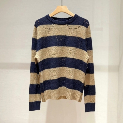 -グッチメンズコットンクルーネックウールセーターc04444ネイビー