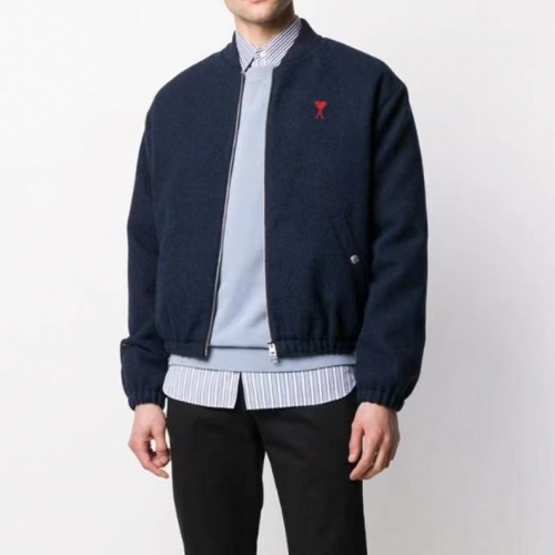 アミメンズカジュアルウールジャケット0224ブルー