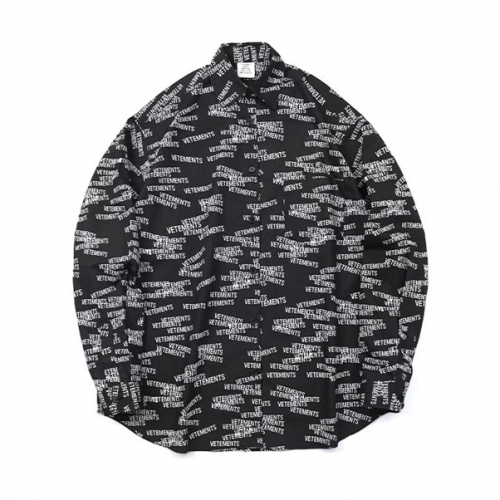 ヴェトモンユニセックスオーバーサイズシャツt0214ブラック
