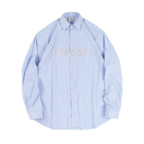 ヴェトモンユニセックスオーバーサイズシャツt0215ブルー