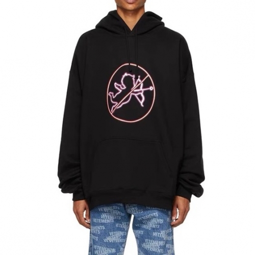 ヴェトモンユニセックスオーバーサイズコットンフーディt0223ブラック