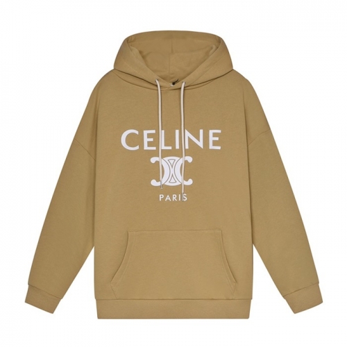 セリーヌユニセックスコットンフーディl0178キャメル