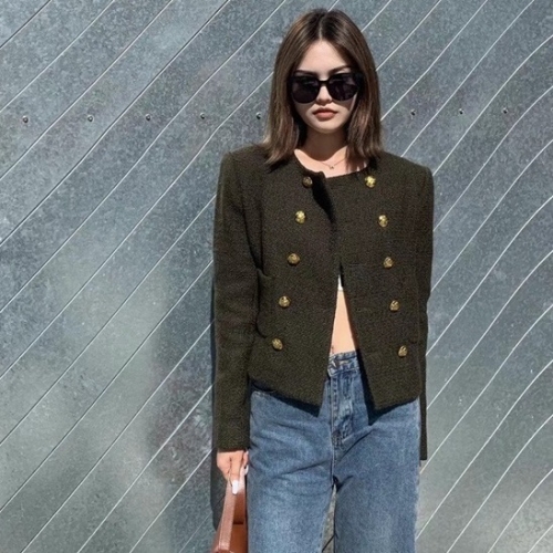 セリーヌレディースラグジュアリージャケットl0179カーキ