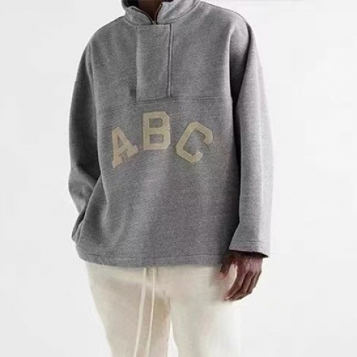 フィアオブゴッドメンズミニマル長袖Tシャツa0354グレー