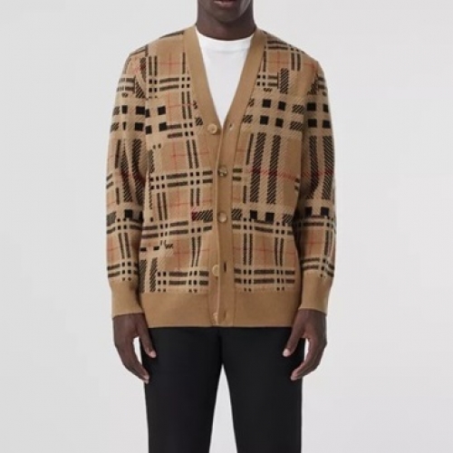 バーバリーユニセックスヴィンテージネックカーディガンr04194キャメル