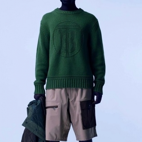 バーバリーメンズヴィンテージポロウールセーターr04196グリーン