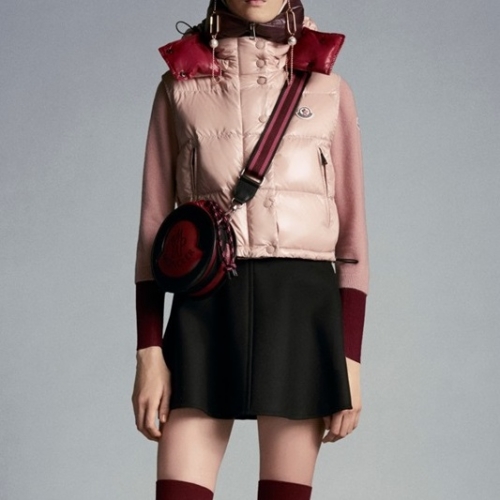 モンクレールレディースパッチモダンダックダウンパディングベストc02349ピンク