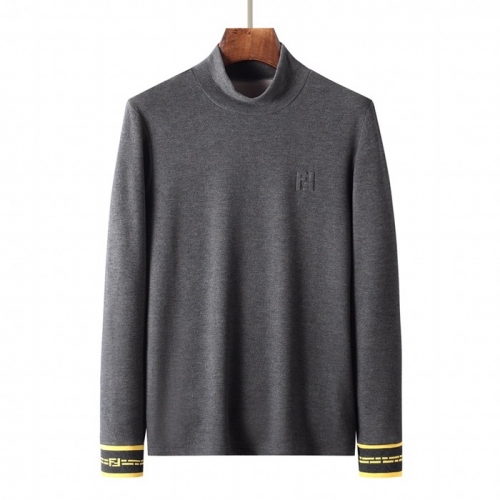 -ェンディメンズクルーネック長袖Tシャツn01082グレー