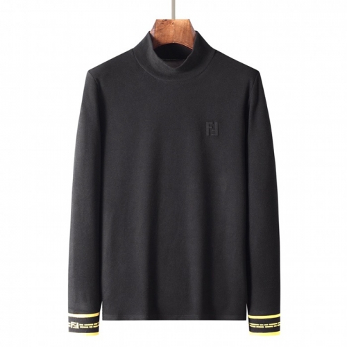 -ェンディメンズクルーネック長袖Tシャツn01083ブラック