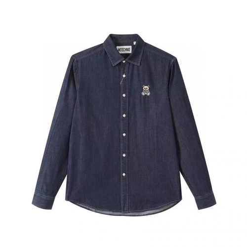 モスキーノユニセックスコットンシャツs0210ネイビー