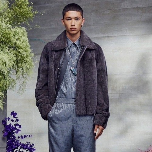 ディオールメンズモダンレザージャケットo01540グレー