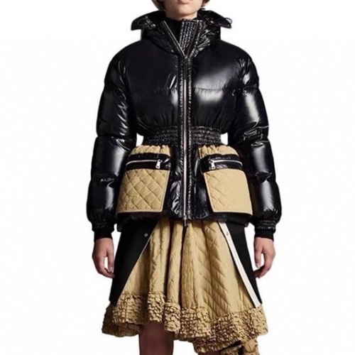 モンクレールレディースパッチモダンダウンロングパディングc02375ブラック