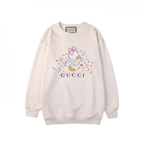 -グッチメンズコットンクルーネック長袖Tシャツc04473アイボリー