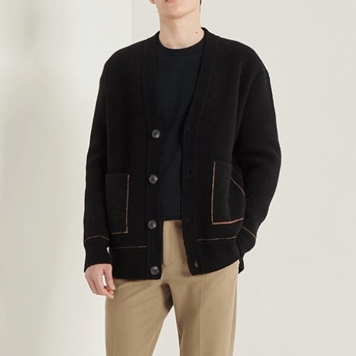 エルメスメンズカジュアルカシミヤカーディガンr0712.ブラック