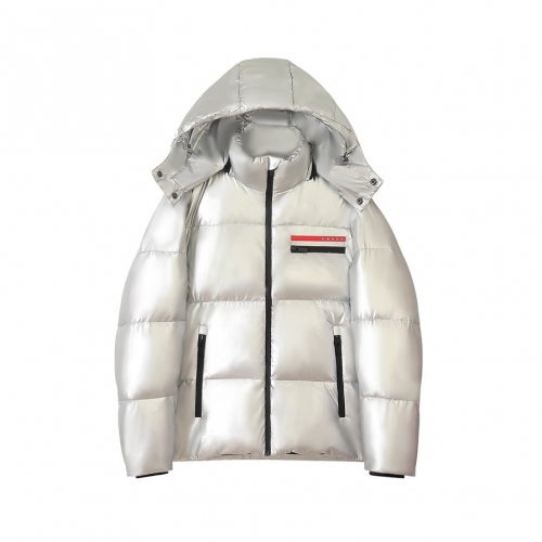 プラダユニセックスカジュアルダウンパディングa02474シルバー