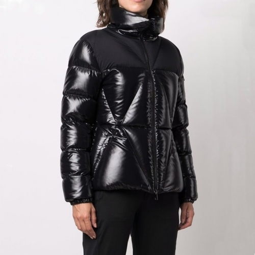 モンクレールレディースパッチモダンダウンロングパディングc02382ブラック