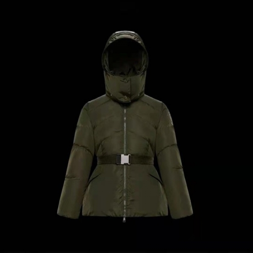 モンクレールレディースパッチモダンダウンロングパディングc02387カーキ