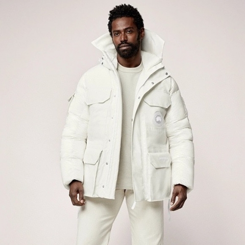 カナダグースメンズパッチカジュアルダウンパディングパーカーn0368ホワイト