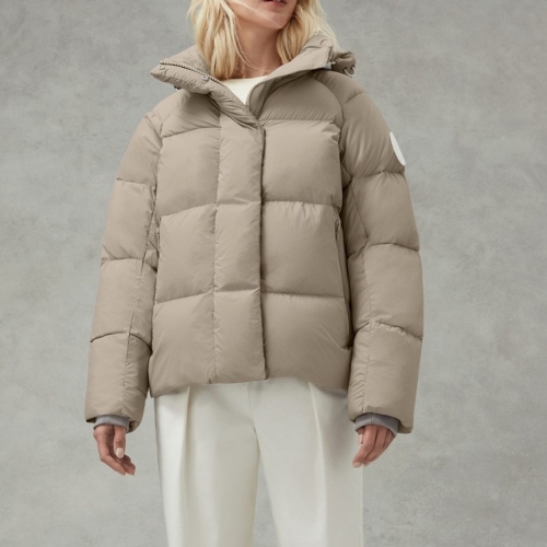 -カナダグースユニセックスパッチカジュアルダウンパディングn0370ベージュ