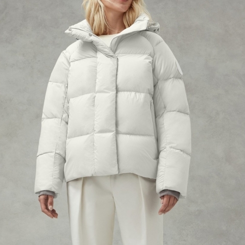 -カナダグースユニセックスパッチカジュアルダウンパディングn0373ホワイト