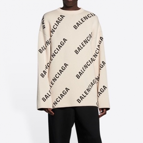 -バレンシアガメンズクルーネックセーターl01235ホワイト