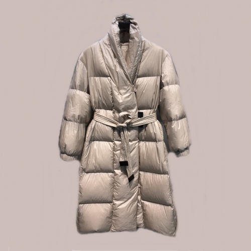 マックスマーラレディースダウンロングパディングx0103グレー