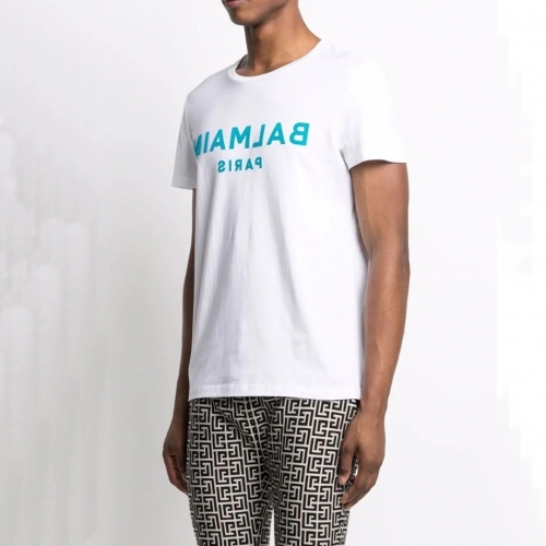 バルマンメンズコットン半袖Tシャツm0151ホワイト