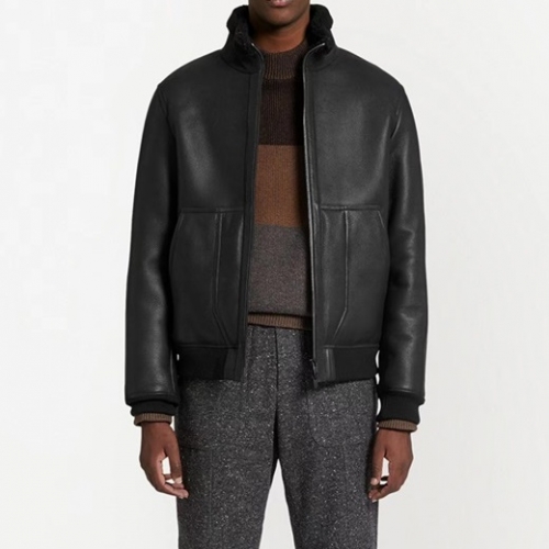 エルメネジルドゼニアメンズビジネスレザージャケットg0319ブラック