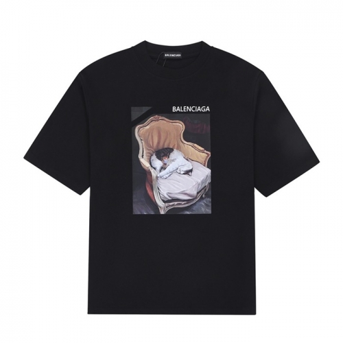 バレンシアガユニセックスコットン半袖Tシャツl01241ブラック