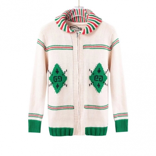-グッチユニセックスジップアップセーターc04482.ホワイト