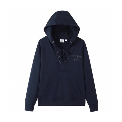 バーバリーユニセックスカジュアルコットンフーディr04230ブルー
