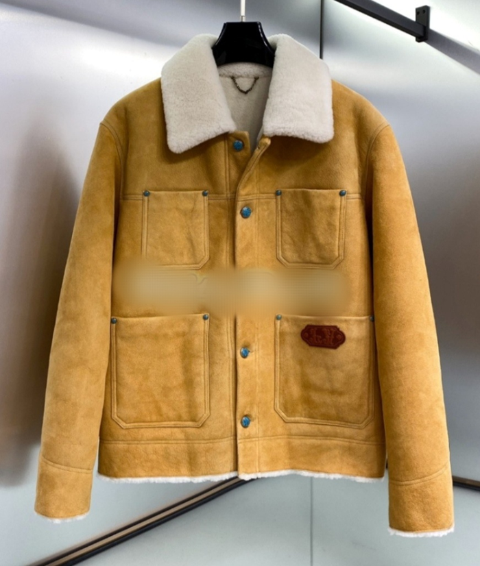 ルイヴィトンメンズカーキレザージャケットv03788