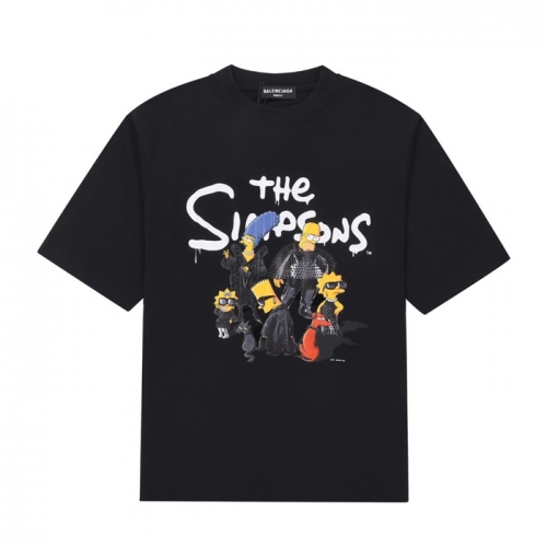 バレンシアガユニセックスコットン半袖Tシャツl01245ブラック