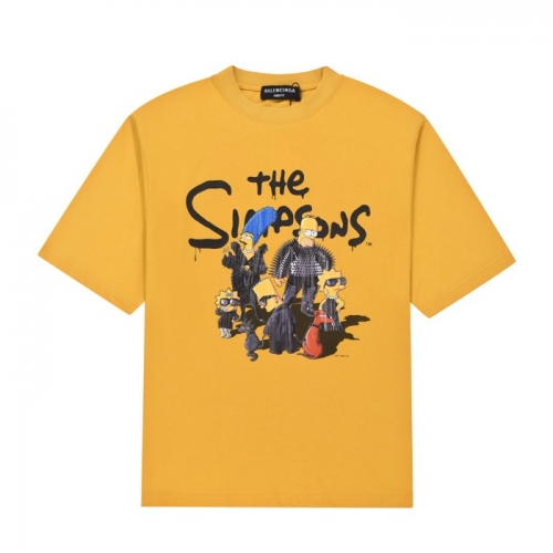 バレンシアガユニセックスコットン半袖Tシャツl01246イエロー