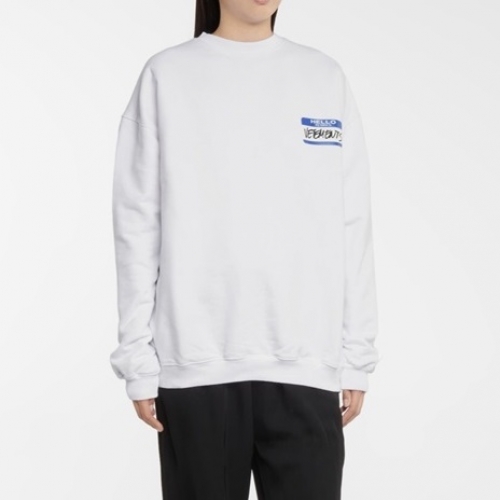 ヴェトモンユニセックスプリント長袖Tシャツt0226ホワイト